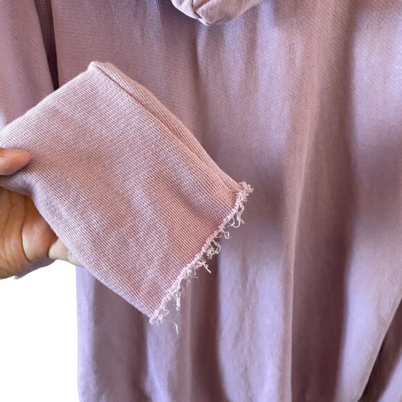 ATM Lilac Purple Cotton Full Zip Hooded Jacket Raw Hem Size Small - Picture 8 of 8